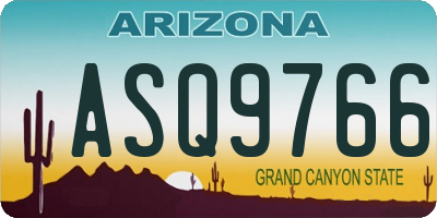 AZ license plate ASQ9766