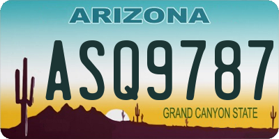 AZ license plate ASQ9787