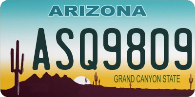AZ license plate ASQ9809