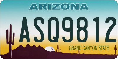 AZ license plate ASQ9812