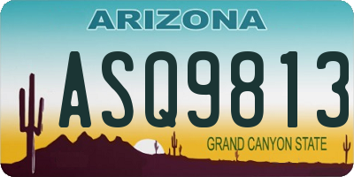 AZ license plate ASQ9813