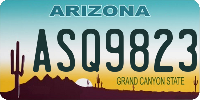 AZ license plate ASQ9823