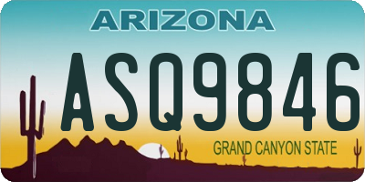 AZ license plate ASQ9846
