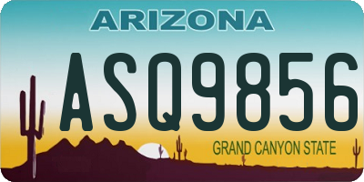 AZ license plate ASQ9856