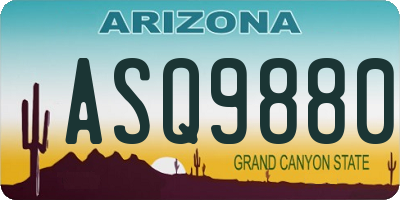 AZ license plate ASQ9880