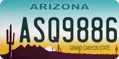 AZ license plate ASQ9886