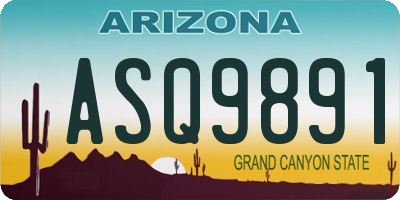 AZ license plate ASQ9891