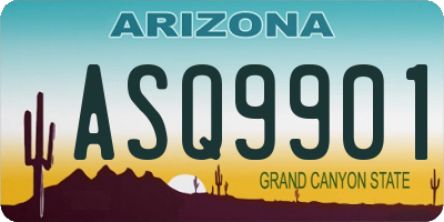AZ license plate ASQ9901