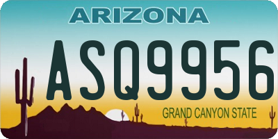 AZ license plate ASQ9956