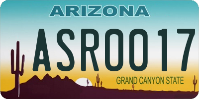 AZ license plate ASR0017