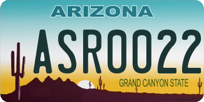 AZ license plate ASR0022