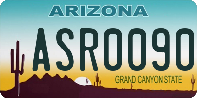 AZ license plate ASR0090
