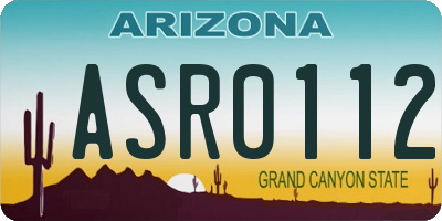 AZ license plate ASR0112