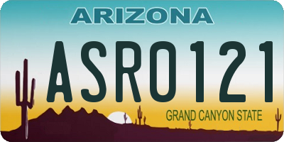 AZ license plate ASR0121
