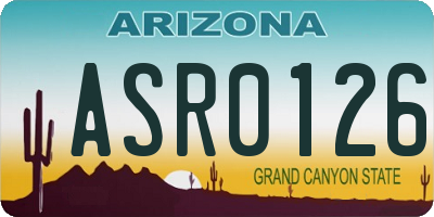 AZ license plate ASR0126