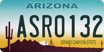 AZ license plate ASR0132