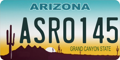 AZ license plate ASR0145