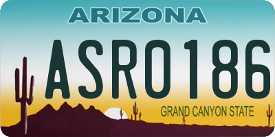 AZ license plate ASR0186