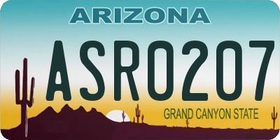 AZ license plate ASR0207
