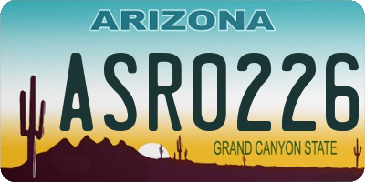 AZ license plate ASR0226