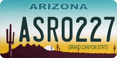 AZ license plate ASR0227