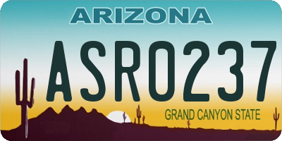 AZ license plate ASR0237