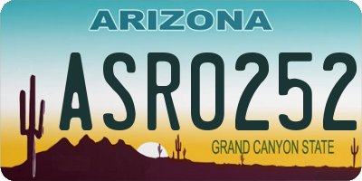 AZ license plate ASR0252