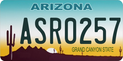 AZ license plate ASR0257