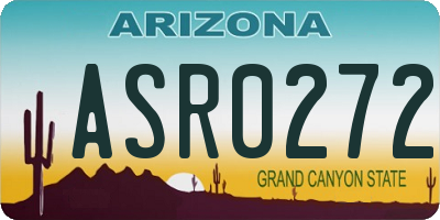 AZ license plate ASR0272