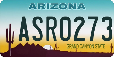 AZ license plate ASR0273