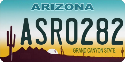 AZ license plate ASR0282