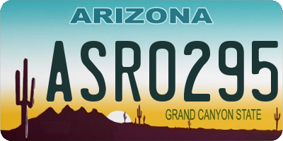 AZ license plate ASR0295