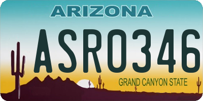 AZ license plate ASR0346
