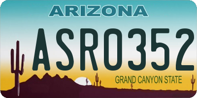 AZ license plate ASR0352