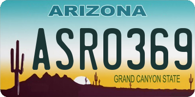 AZ license plate ASR0369
