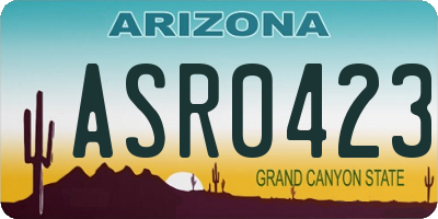 AZ license plate ASR0423