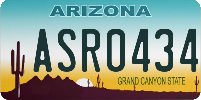 AZ license plate ASR0434