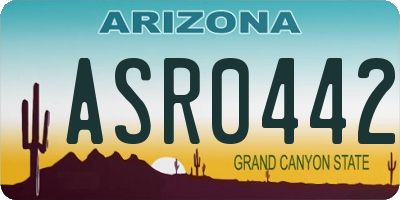 AZ license plate ASR0442
