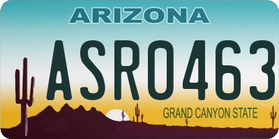 AZ license plate ASR0463