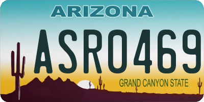 AZ license plate ASR0469