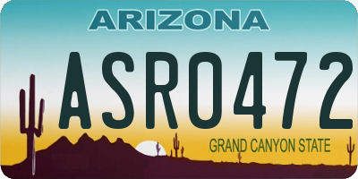 AZ license plate ASR0472
