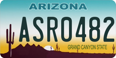 AZ license plate ASR0482
