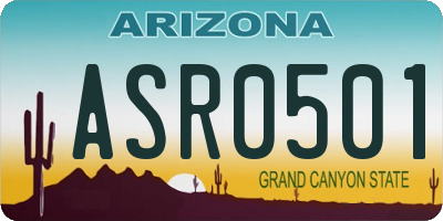 AZ license plate ASR0501