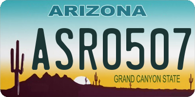 AZ license plate ASR0507