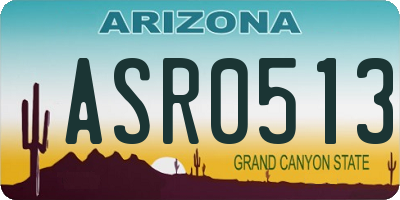 AZ license plate ASR0513