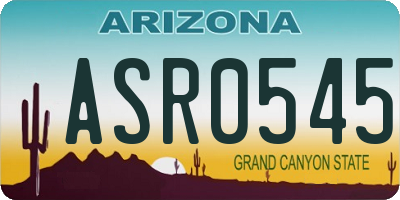AZ license plate ASR0545