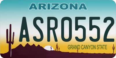 AZ license plate ASR0552