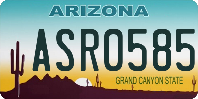 AZ license plate ASR0585