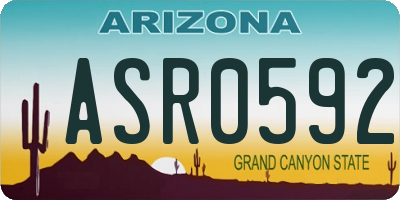 AZ license plate ASR0592