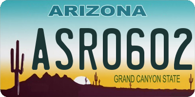 AZ license plate ASR0602